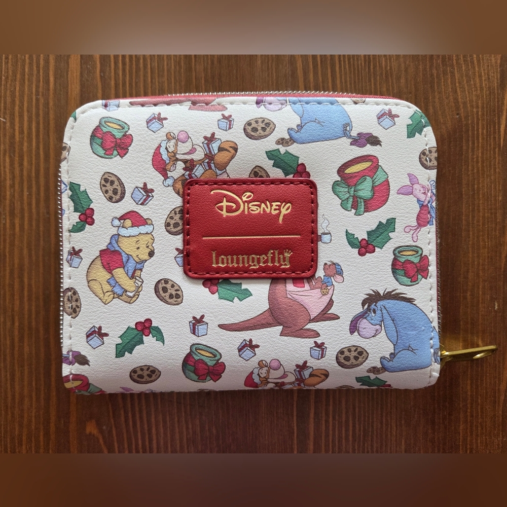 NWOT Loungefly Disney Holiday Winnie The Pooh Wallet - Red, Blue, Green